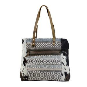 Myra Bag Multipatterned Tote Purse Hair On